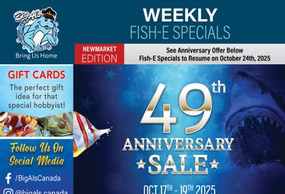 Big Al's (Newmarket) Weekly Specials October 17 to 19