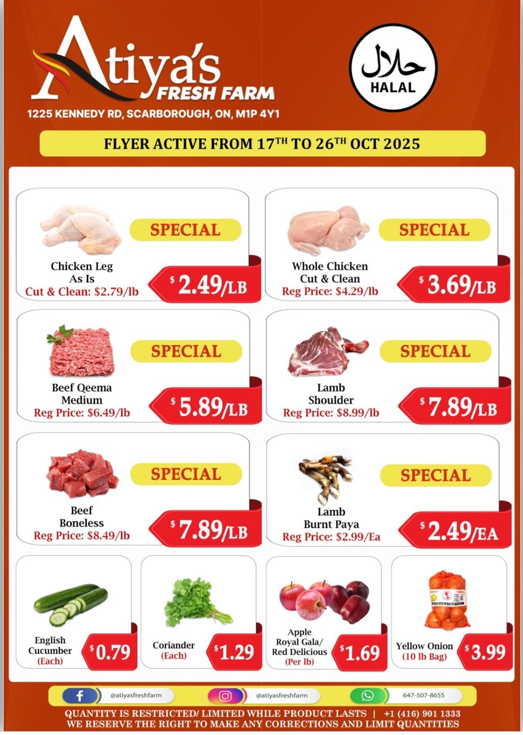 Atiya's Fresh Farm Flyer October 17 to 26