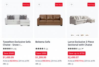 Ashley HomeStore Canada Red Tag Sale: up to $500 off Dining Room Furniture, $400 off Bedroom Furniture + More