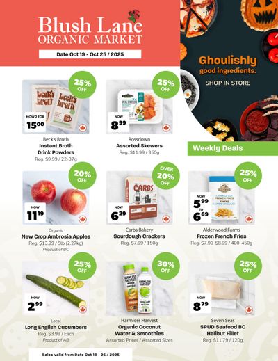 Blush Lane Organic Market Flyer October 19 to 25