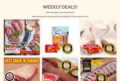Robert's Fresh and Boxed Meats Flyer October 20 to 27 Robert's Fresh and Boxed Meats Flyer October 20 to 27