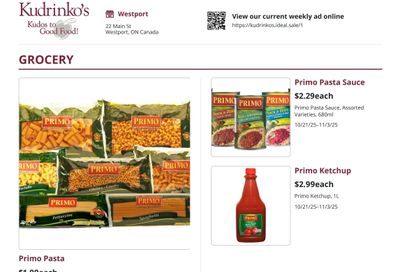 Kudrinko's Flyer October 21 to November 3