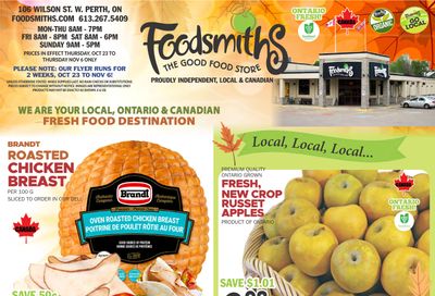 Foodsmiths Flyer October 23 to November 6