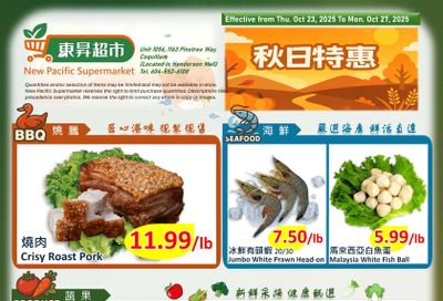 New Pacific Supermarket Flyer October 23 to 27