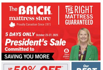 The Brick Mattress Store Flyer October 23 to 27
