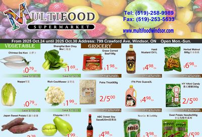 MultiFood Supermarket Flyer October 24 to 30