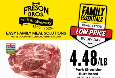 Freson Bros. Family Essentials Flyer October 31 to November 27