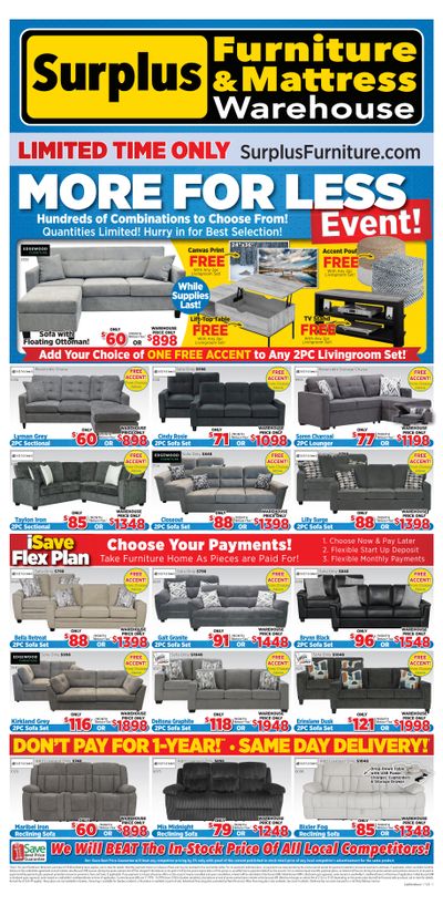 Surplus Furniture & Mattress Warehouse (Winnipeg, Brandon) Flyer October 27 to November 16