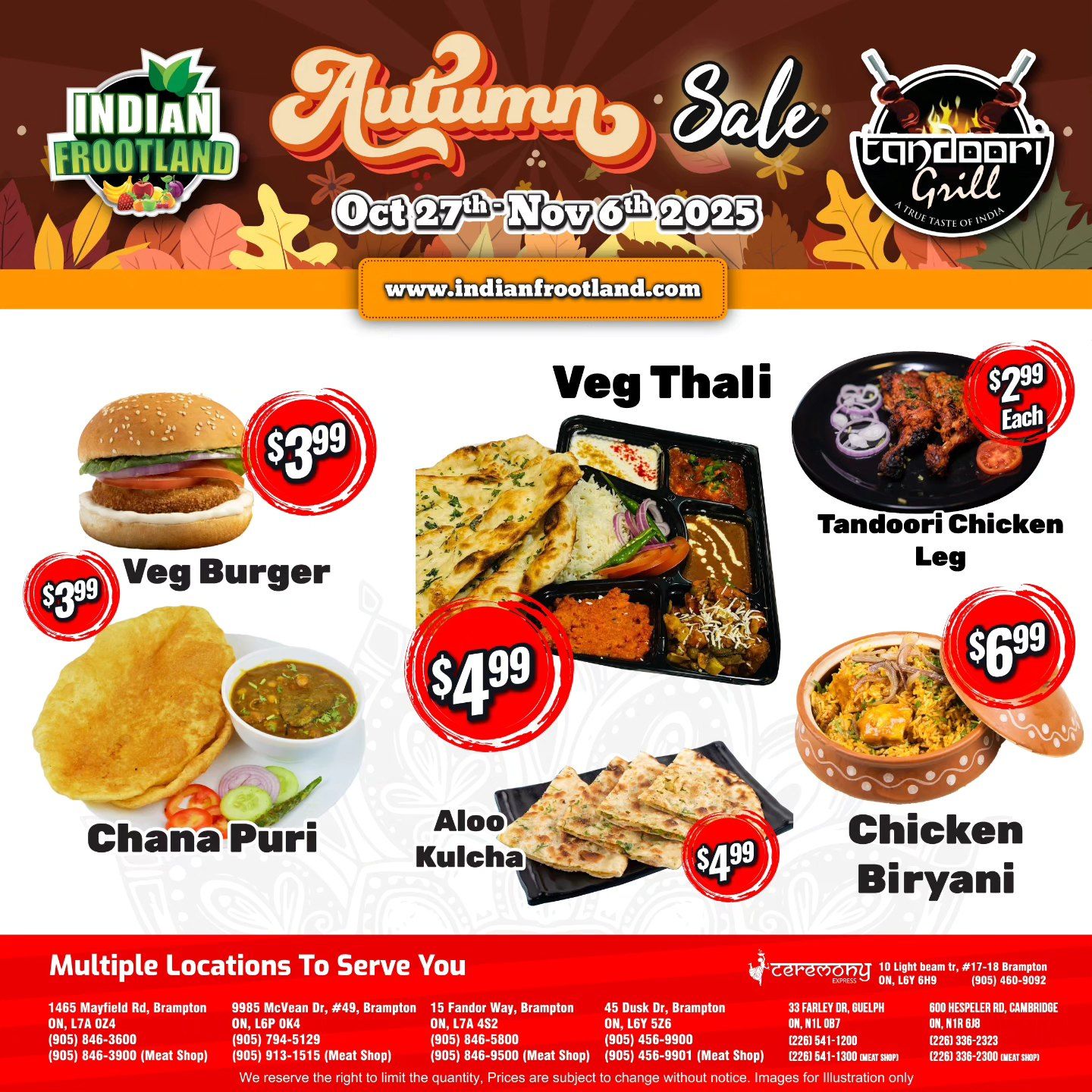 Indian Frootland Flyer October 27 to November 6