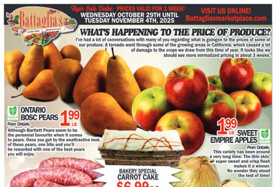 Battaglia's Marketplace Flyer October 29 to November 4 Battaglia's Marketplace Flyer October 29 to November 4