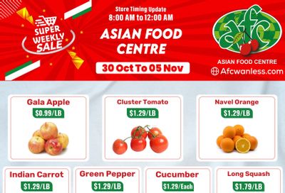Asian Food Centre (Wanless Dr.) Flyer October 30 to November 5
