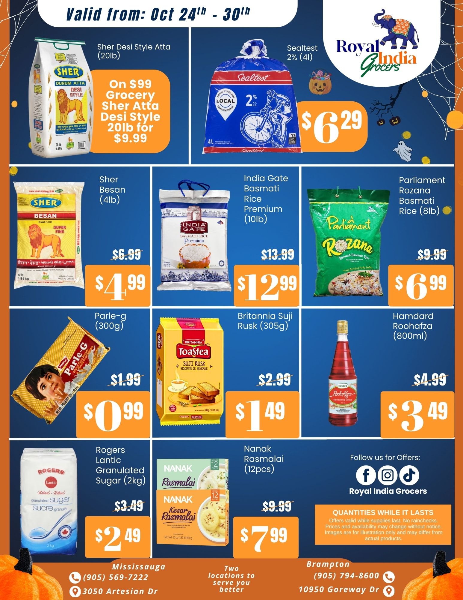 Royal India Grocers Flyer October 24 to 30