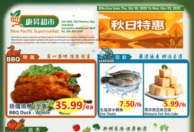 New Pacific Supermarket Flyer October 30 to November 3