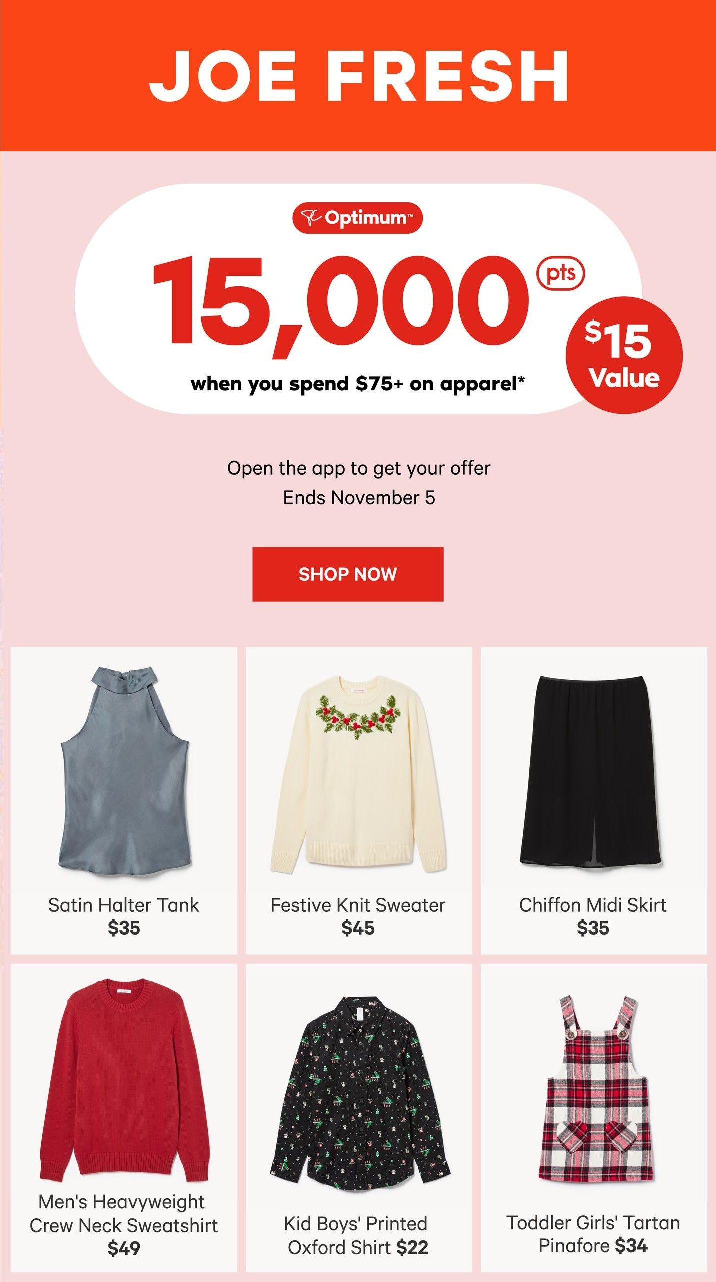 Joe Fresh Flyer October 30 to November 2