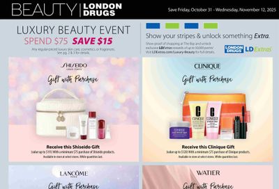 London Drugs Luxury Beauty Event Flyer October 31 to November 12