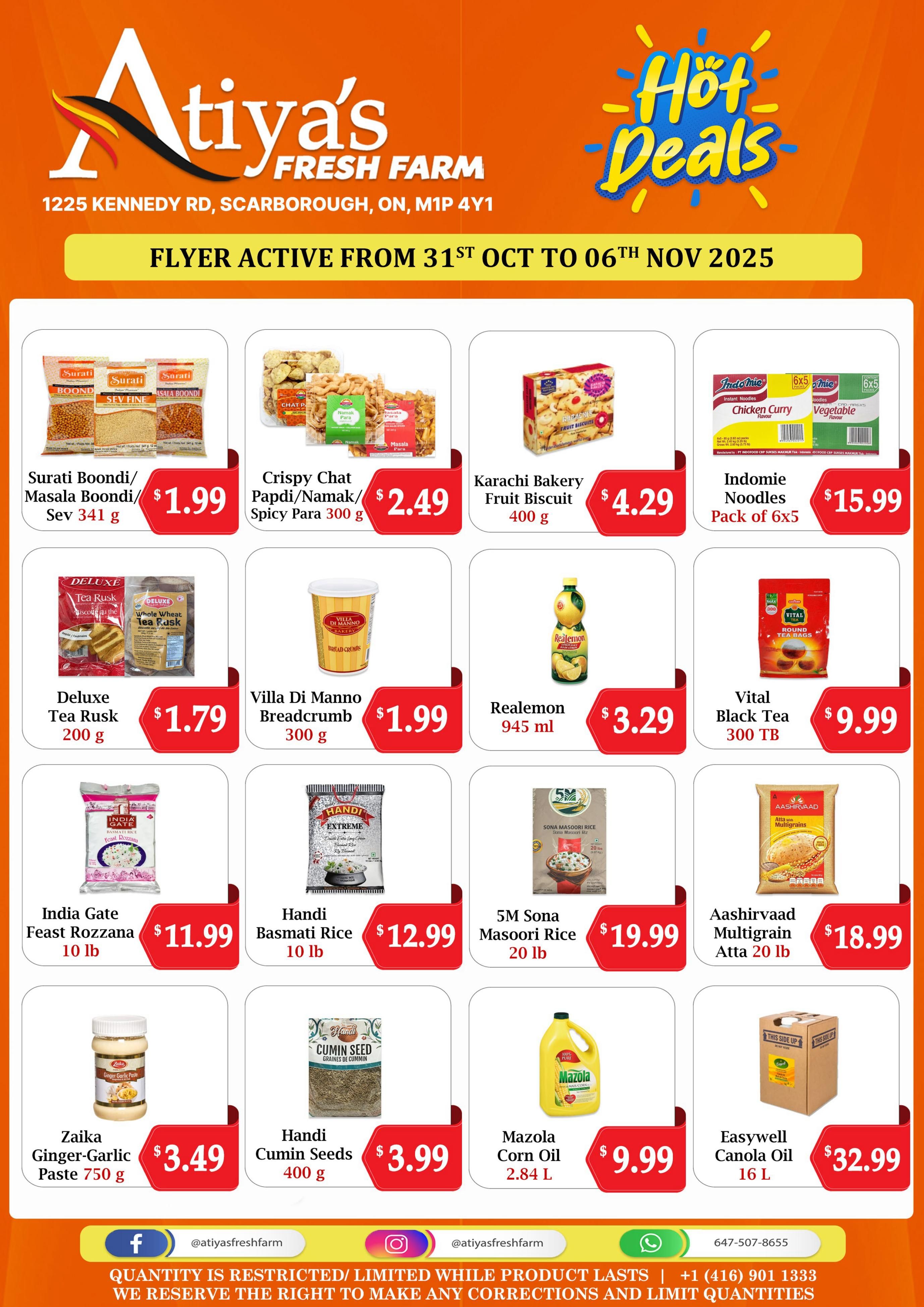 Atiya's Fresh Farm Flyer October 31 to November 6