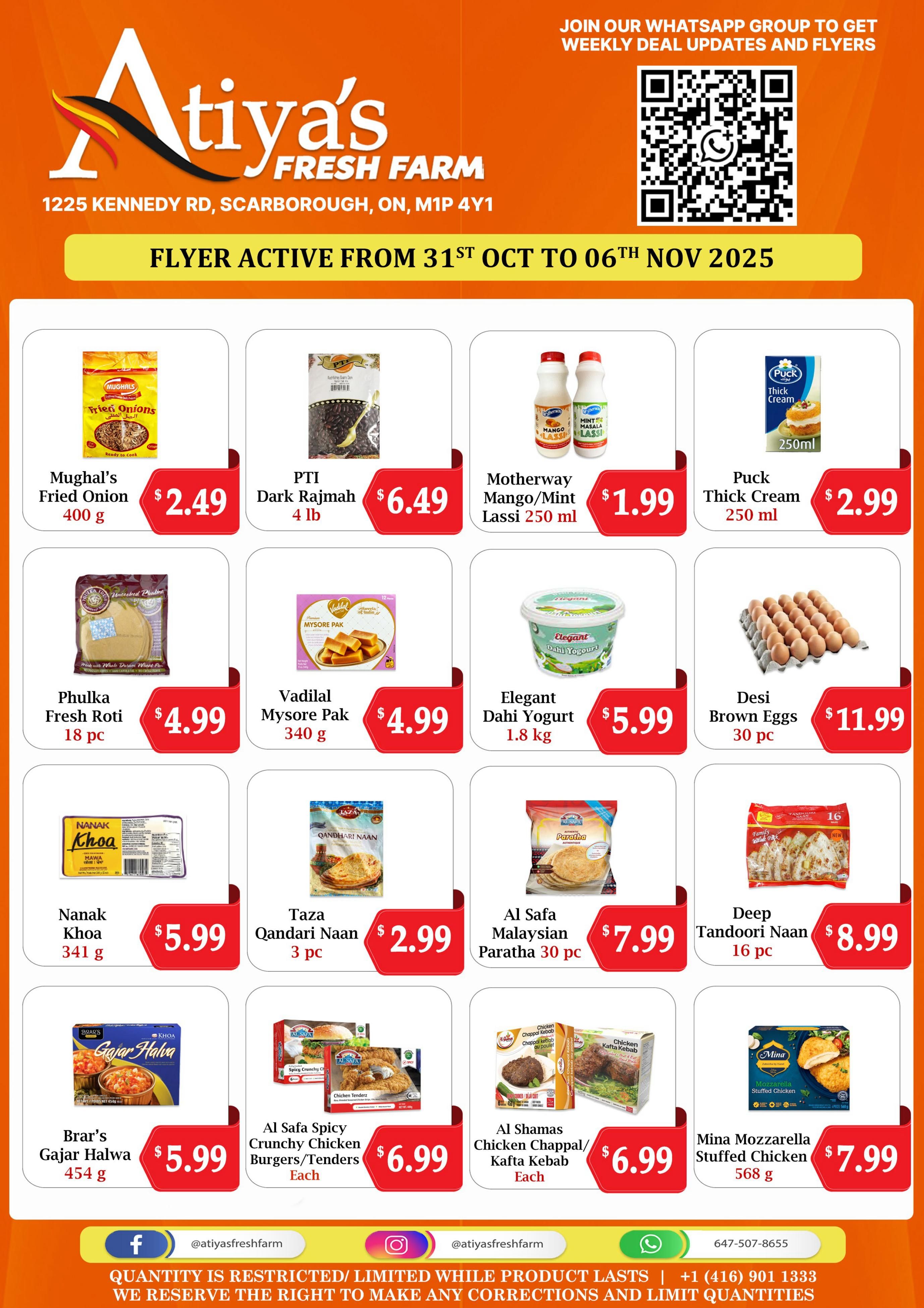 Atiya's Fresh Farm Flyer October 31 to November 6
