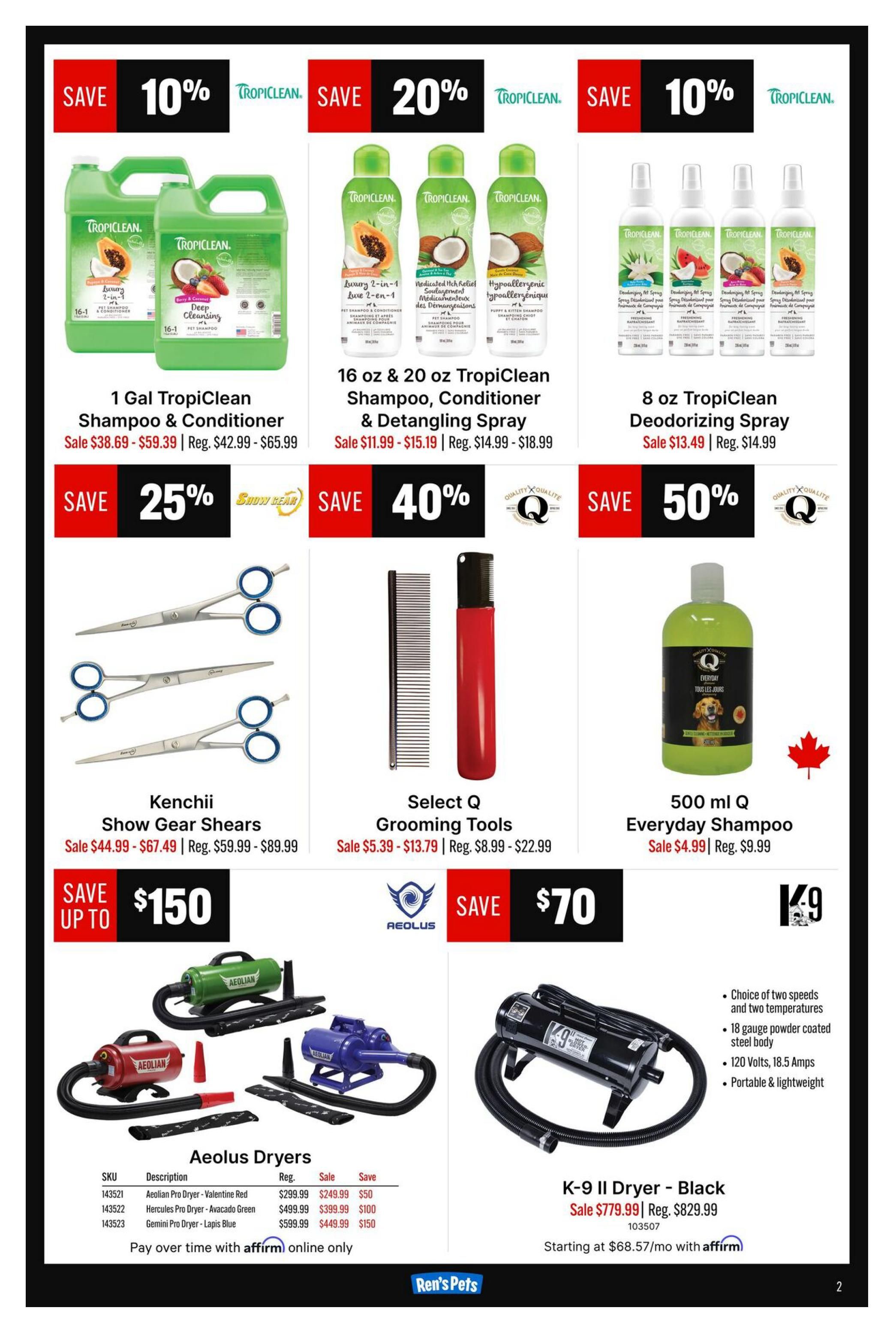 Ren's Pets Grooming Deals Monthly Flyer November 1 to 30