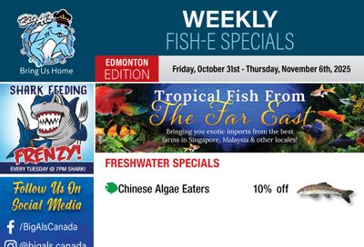 Big Al's (Edmonton) Weekly Specials October 31 to November 6