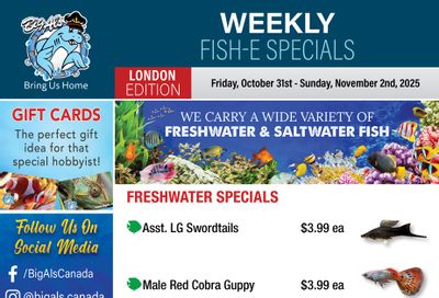 Big Al's (London) Weekend Specials October 31 to November 2