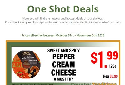 Country Traditions One-Shot Deals Flyer October 31 to November 6