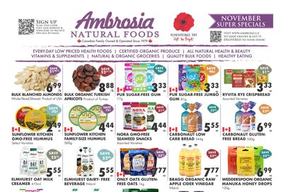 Ambrosia Natural Foods Flyer November 1 to 30