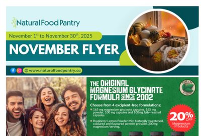 Natural Food Pantry Flyer November 1 to 30