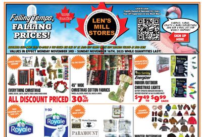 Len's Mill Stores Flyer November 3 to 16