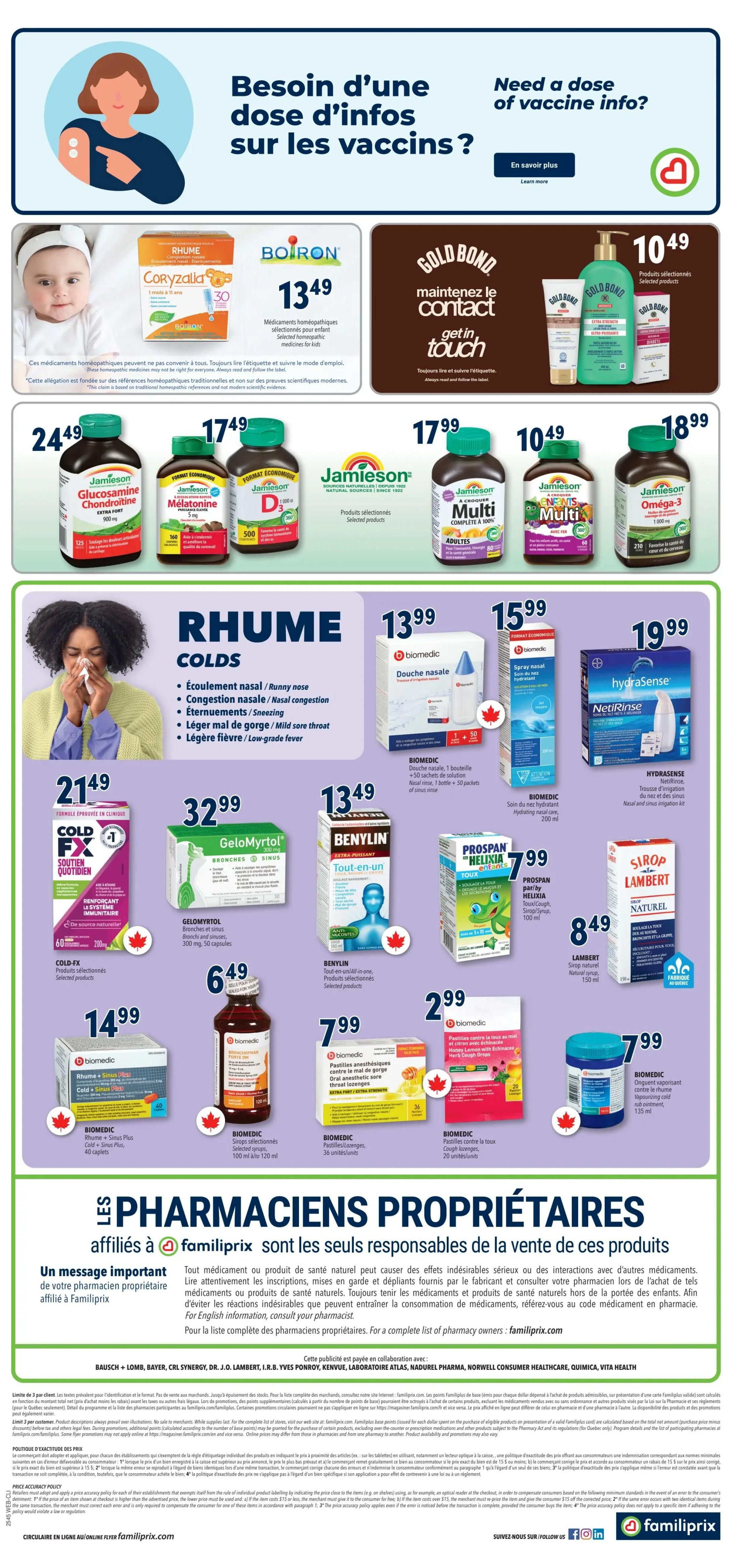 Familiprix Clinique Flyer November 6 to 12