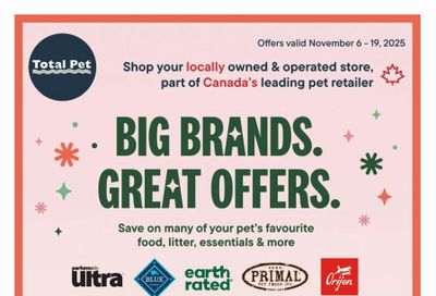 Total Pet Flyer November 6 to 19