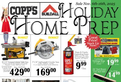 COPP’s Buildall Flyer November 6 to 16