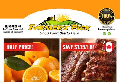 Farmer's Pick Flyer November 6 to 12