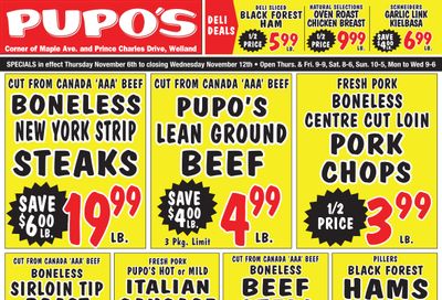 Pupo's Food Market Flyer November 6 to 12