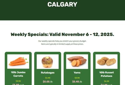 H&W Produce Flyer November 6 to 12