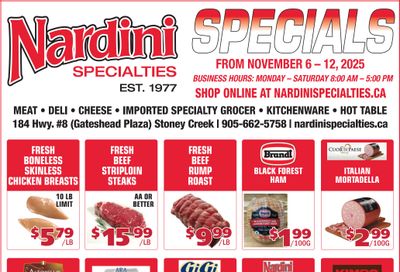 Nardini Specialties Flyer November 6 to 12