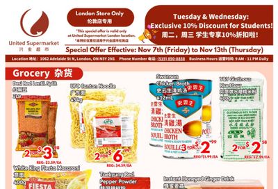 United Supermarket (London) Flyer November 7 to 13