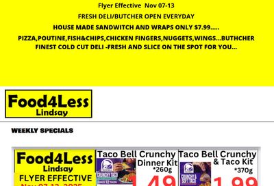 Food 4 Less (Lindsay) Flyer November 7 to 13
