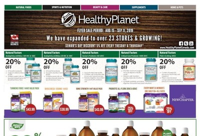 Healthy Planet Flyer August 15 to September 11