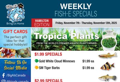 Big Al's (Hamilton) Weekly Specials November 7 to 13