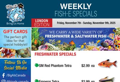 Big Al's (London) Weekend Specials November 7 to 9