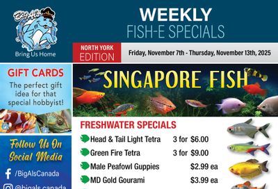Big Al's (North York) Weekly Specials November 7 to 13