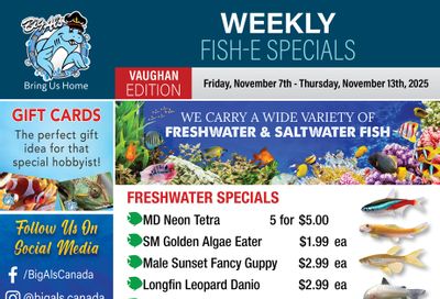 Big Al's (Vaughan) Weekly Specials November 7 to 13
