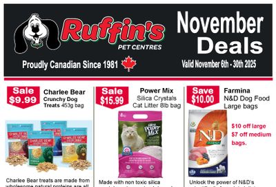 Ruffin's Pet Centre Flyer November 6 to 30