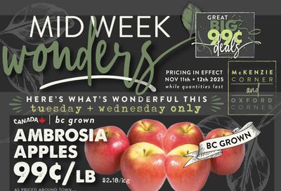 The Root Cellar Mid-Week Flyer November 11 and 12