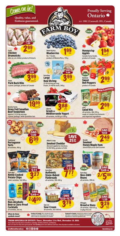 Farm Boy (Cambridge, Hamilton, King & Weber, Fairway, and Brantford) Flyer November 13 to 19