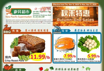 New Pacific Supermarket Flyer November 13 to 17