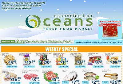 Oceans Fresh Food Market (Mississauga) Flyer November 14 to 20