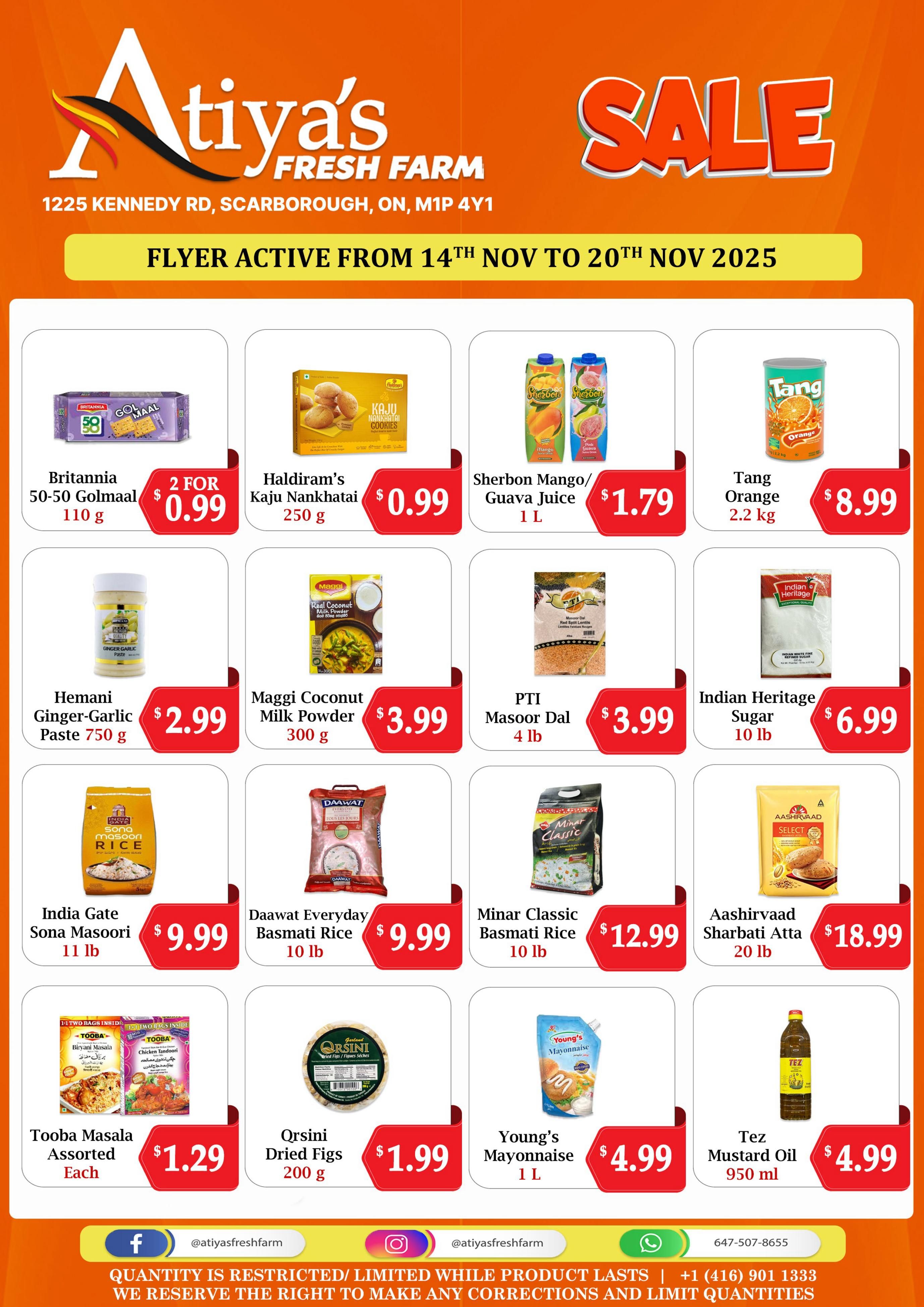 Atiya's Fresh Farm Flyer November 14 to 20