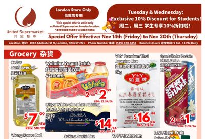 United Supermarket (London) Flyer November 14 to 20