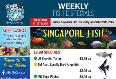 Big Al's (Hamilton) Weekly Specials November 14 to 20